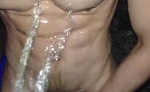got piss showered nude at the river beach side nighttime