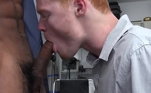 Straight ginger barebacked by black cock