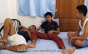 Asian Youngsters Gay Bareback Threesome