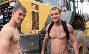Gay couple striping then sexual congress Bulldozer Become absent-minded Ass!