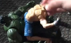 huge green man destroys human
