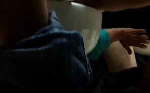 Supplicant sucking and wanking with regard to toilet-3