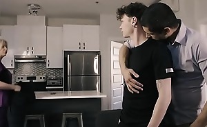 Daddy fucks twink step-son after initiative with mom