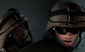 3d cartoon soldier gets fucked in the ass by an ebony hunk