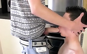 Joey Aaron and his boyfriend enjoy the kitchen sex together